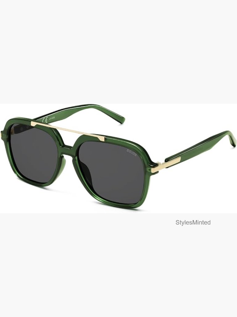 Big Trendy Polarized Aviator Sunglasses Retro Square Aviators